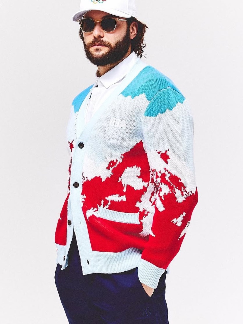 NWT Kith Team USA Mountain Jacquard Knit Cardigan size medium